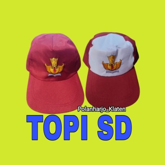 Topi SD ~per pcs~  / Topi SD Merah Putih / Topi SD Merah