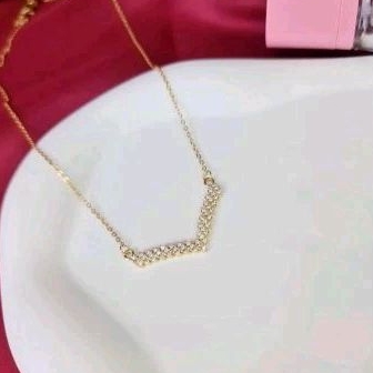 kalung titanium Aurel Fuji berlapis emas