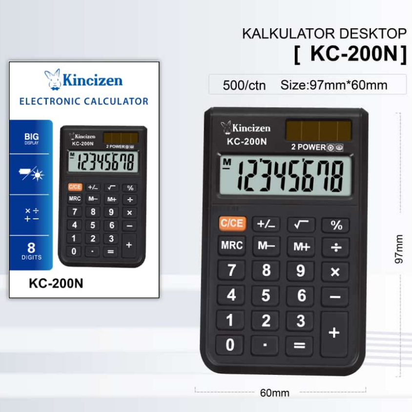 

Kalkulator KINCIZEN KC-200N Hitam FREE SARUNG KALKULATOR MURAH KC200N KINCIZEN Kecil KC 200 N MURAH MERIAH 8 DIGIT