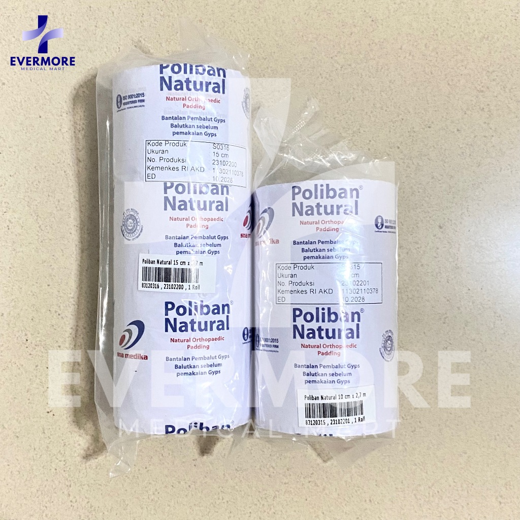 Poliban Natural 10cm x 2,7m | 15cm x 2,7m | Perban Gyps bantalan pembalut gyps | Natural orthopaedic