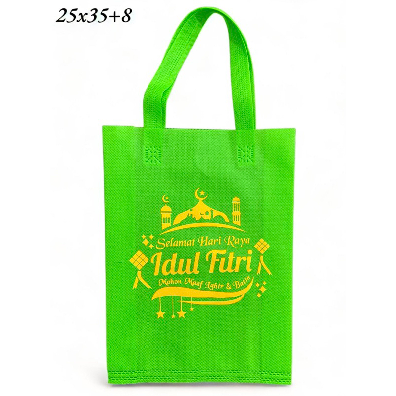 

Tas Spunbond / Goodie Bag HLS ( tali lipat samping press bawah ) IDUL FITRI #01 1W