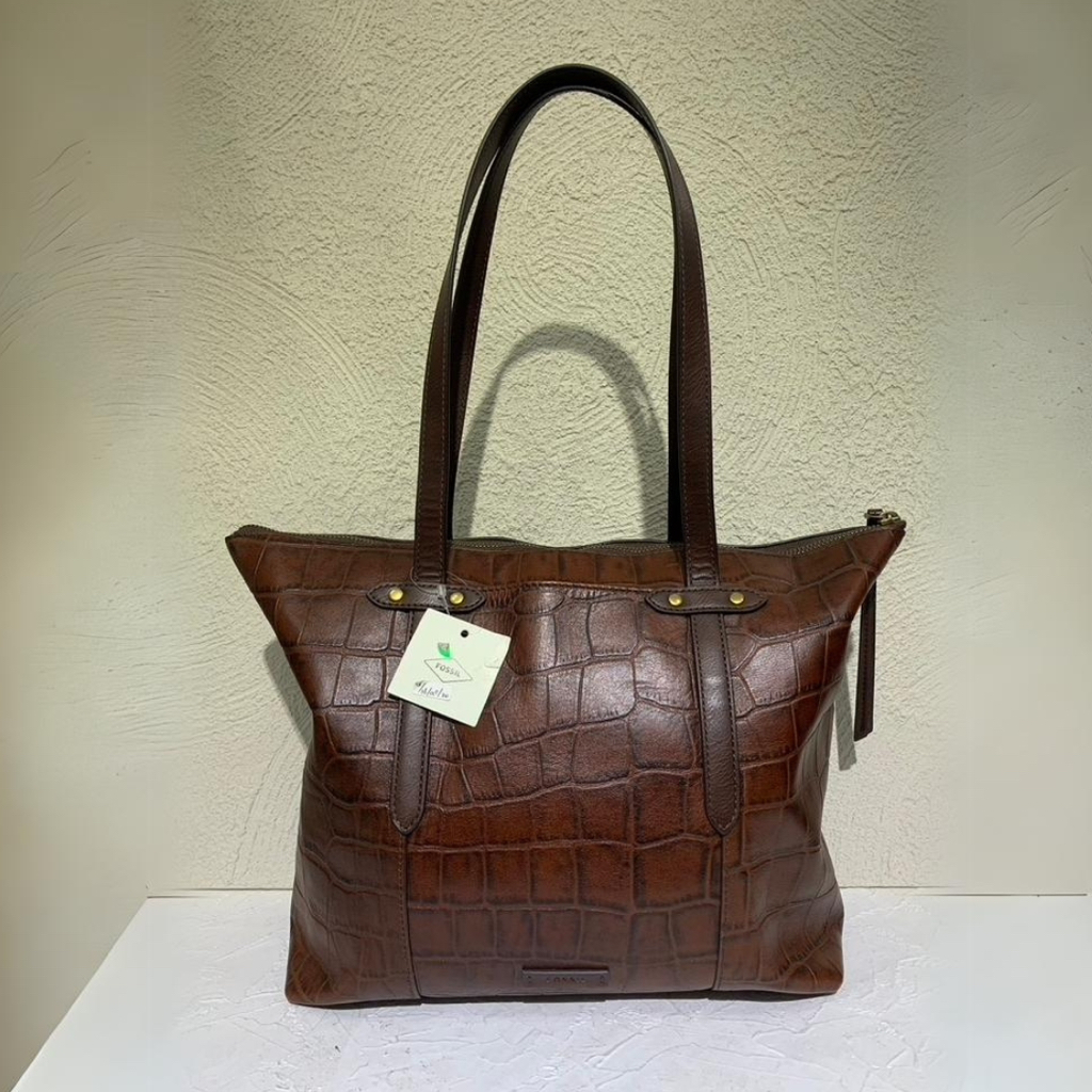 BTW Authentic New With Tag Fossil Felicity Tote Croco