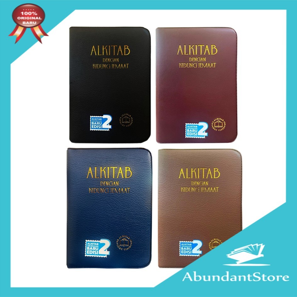 Alkitab Dan Kidung Jemaat BESAR Manula Lansia Sampul Kulit Imitasi Resleting -TB2 064 TI SL KJ - LAI