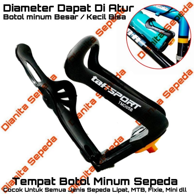 Tempat Botol Minum Sepeda lipat MTB mini fixie selis Adjustable TaffSPORT Holder Bottle Cage Murah