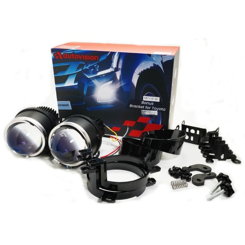 FOGLAMP BILED AUTOVISION 3inch 75 Watt 3 warna + TOYOTA BRACKET
