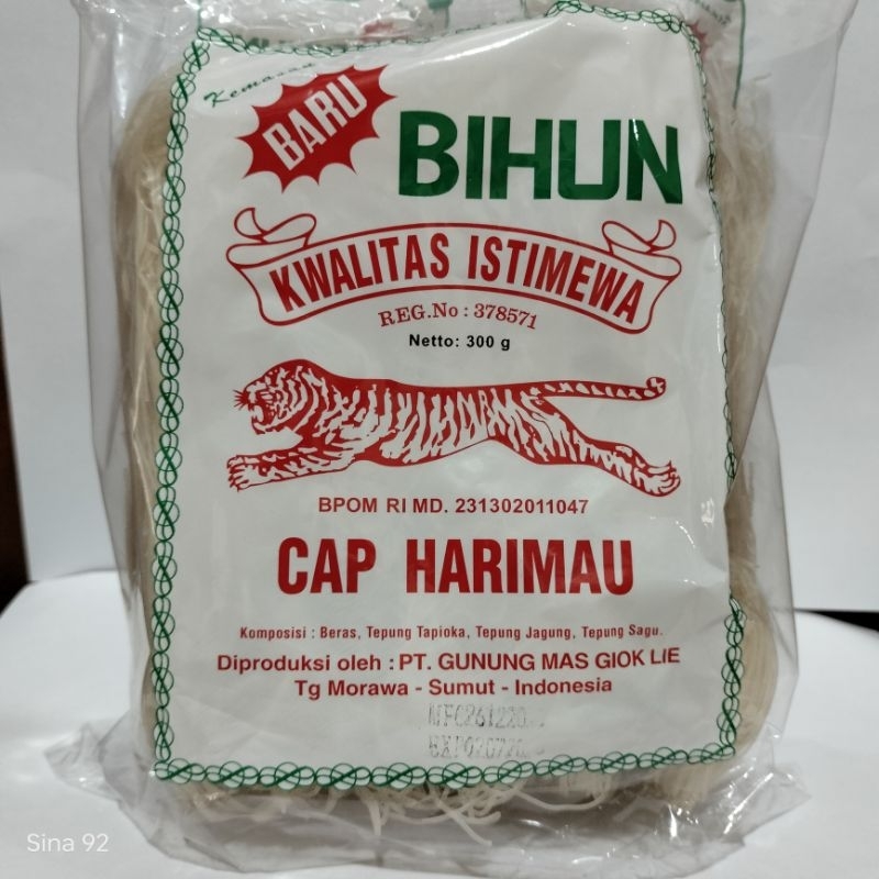 

Bihun Cap Harimau Kwalitas Istimewa Bihun Medan 300 Gram