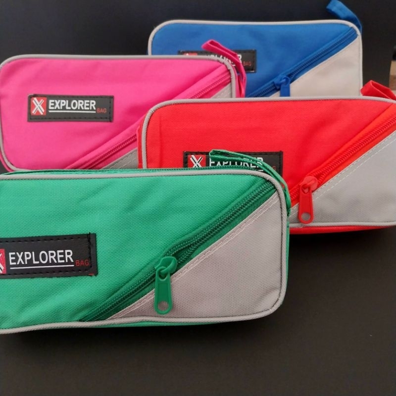 

(1 pcs) Pencil Case / Kotak Pensil Kain Eksplorer Resleting