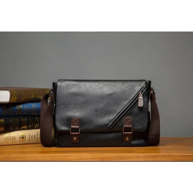 Tas pria classic messenger terbaru kulit asli