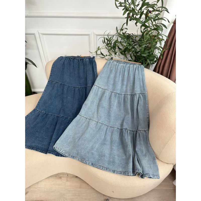 [ALLN Knitwear] Franda Rok Jeans Edisi Terbaru Bawahan Wanita