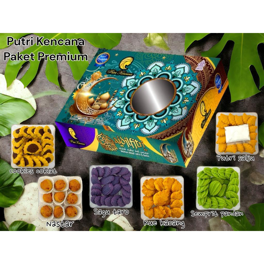 

KUE PAKET LEBARAN PUTRI KENCANA PREMIUM ISI 6 TOPLES / KUE KERING LEBARAN