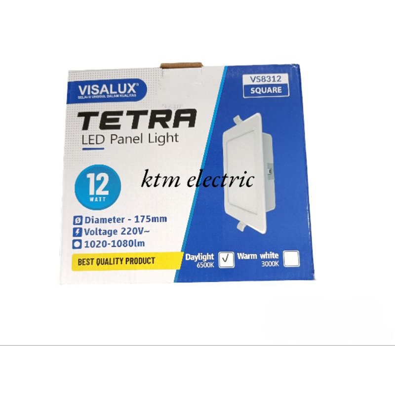Lampu Downlight VISALUX-Lampu panel light Visalux 12watt petak/panel light tetra