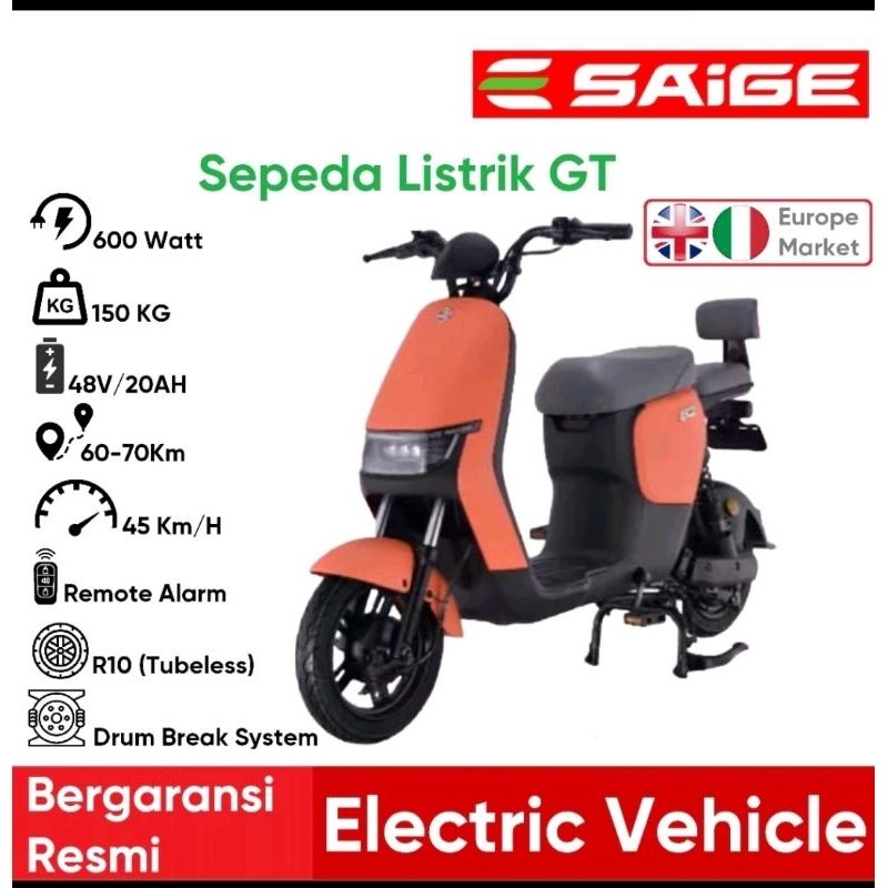 SAIGE Sepeda Listrik GT Garansi Resmi