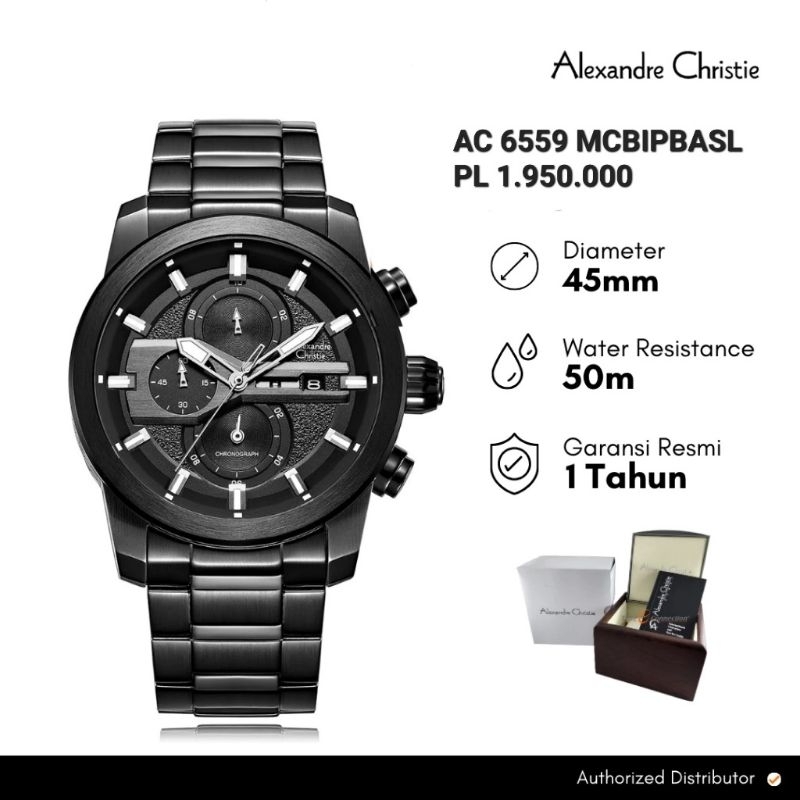 Jam Tangan Pria Alexandre Christie 6559 / AC 6559 Original