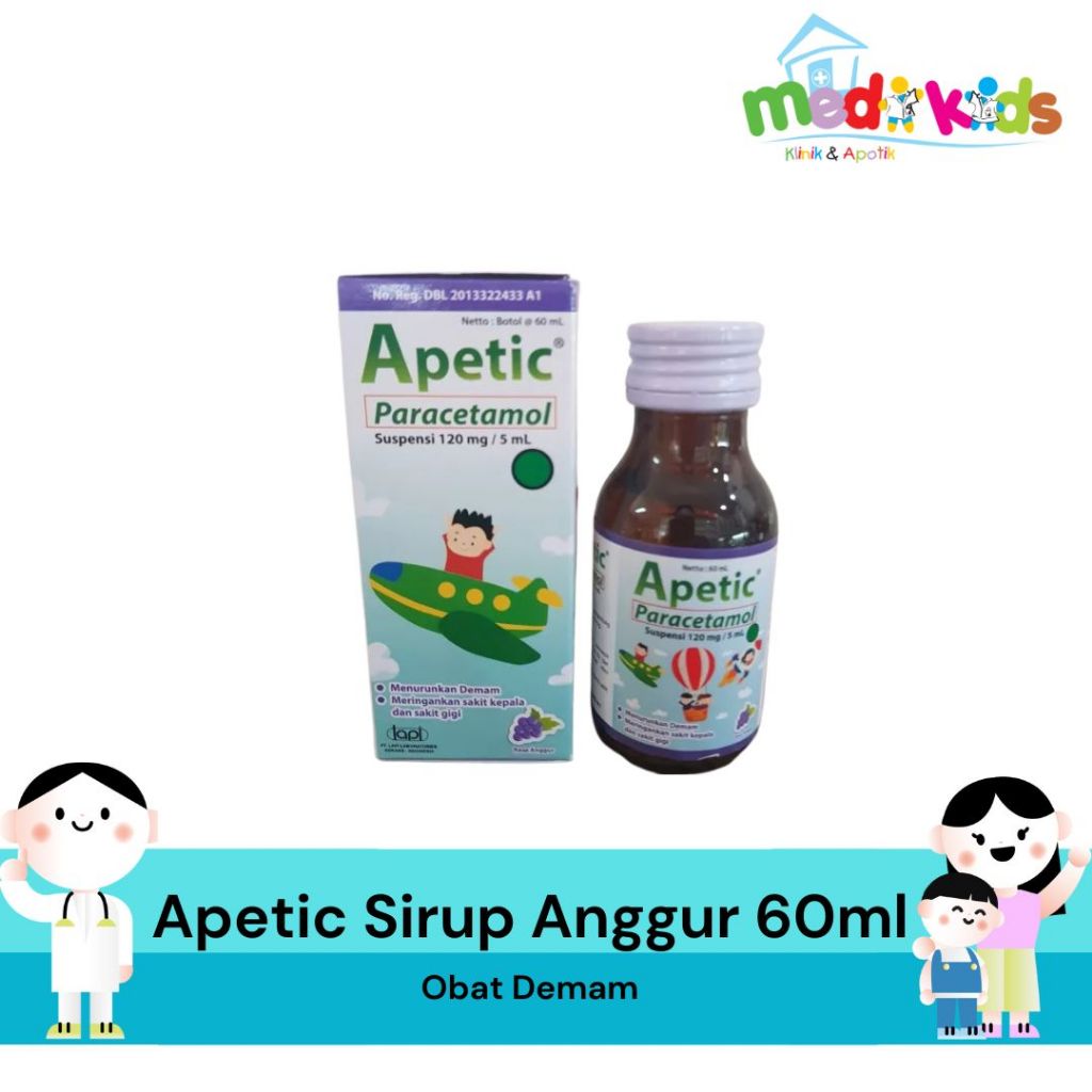 Apetic Sirup Paracetamol 60ml - Obat Demam