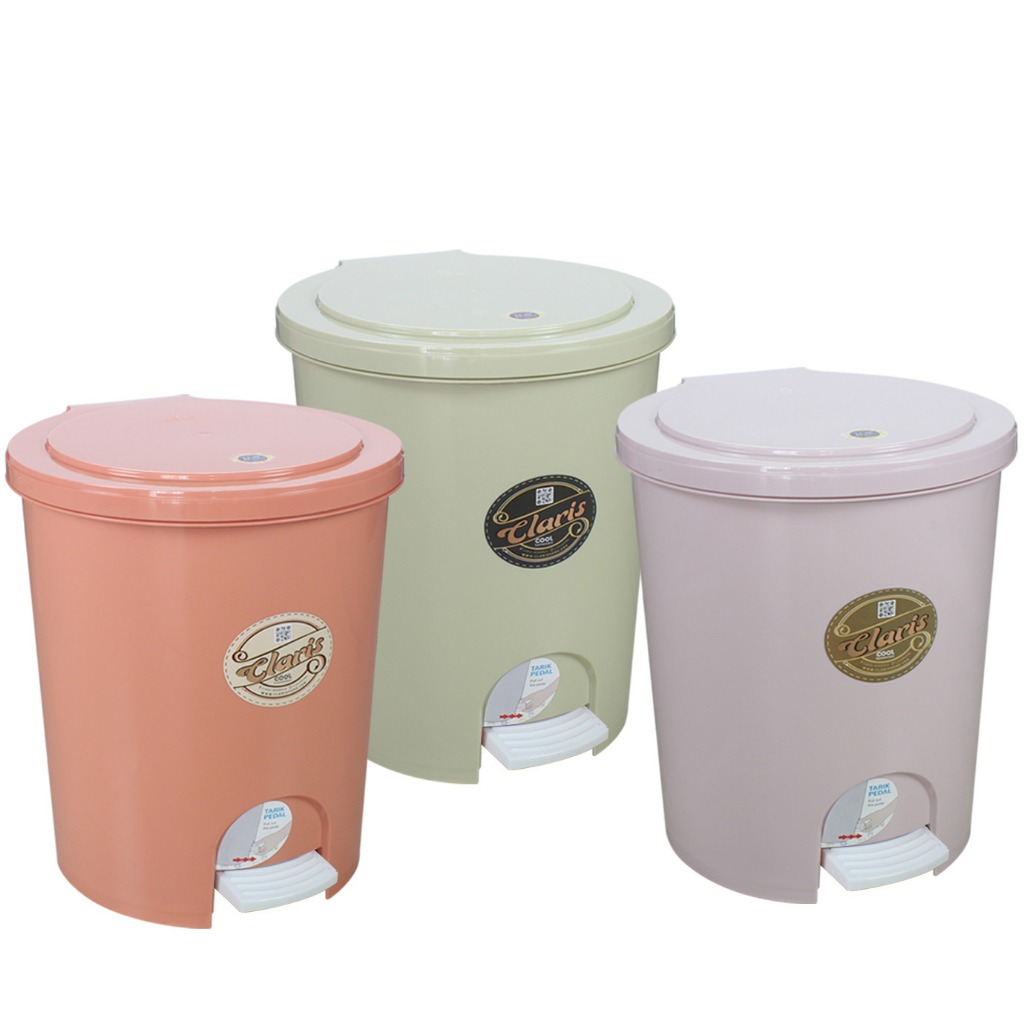 Claris 1167 Tempat Sampah Injak Bulat Plastik 20 Liter Vineeta Step On Dustbin