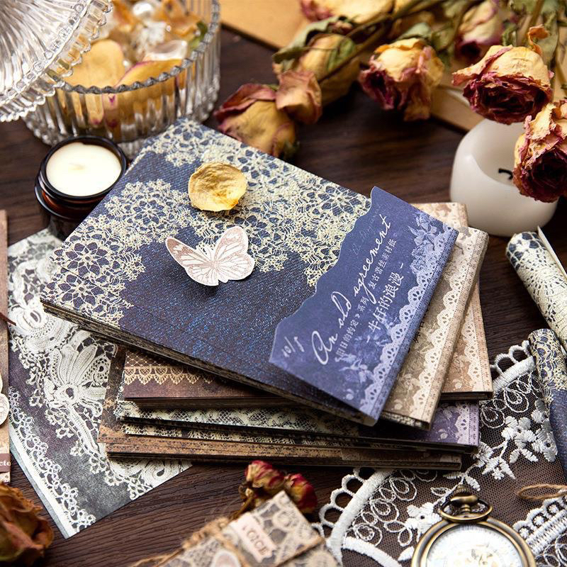 

[B525] Kertas Bahan Seri Janji Lama Yanji Kertas Catatan Dekoratif Kolase Buku Panduan Kreatif Renda Sastra Retro