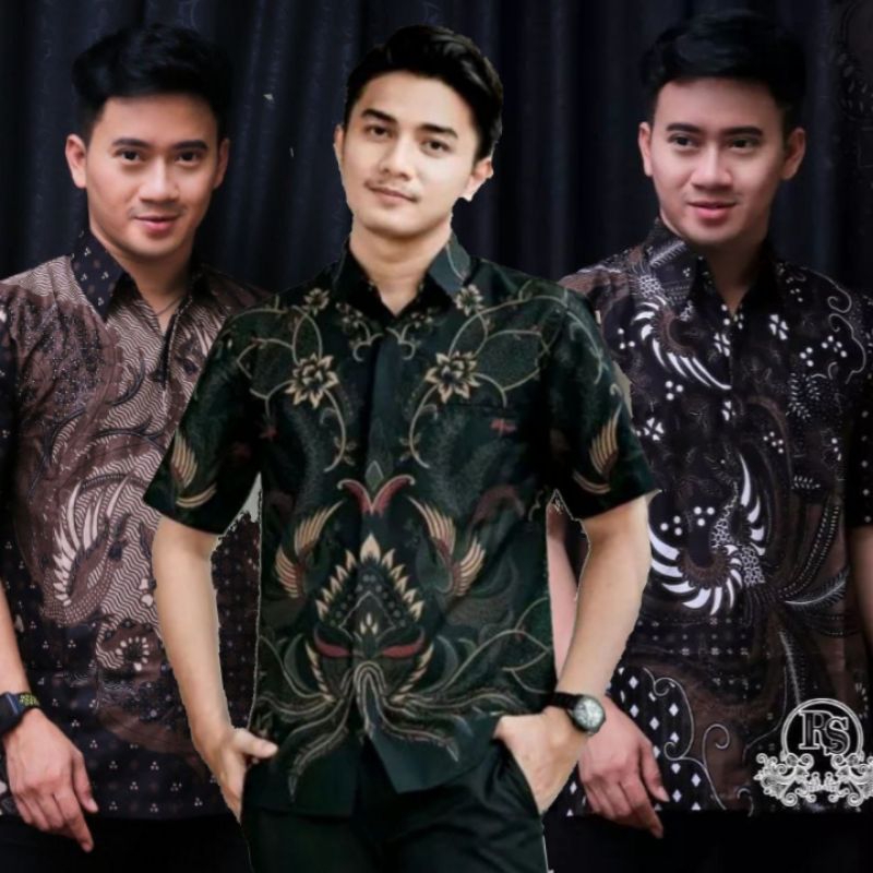 Baju Kemeja Batik Pria Lengan Pendek Elegan