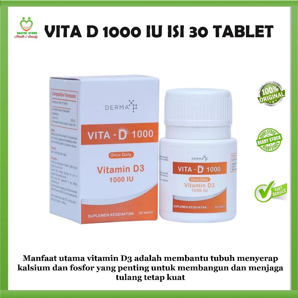 VITA-D VITAMIN D3 1000 IU  UNTUK KESEHATAN TULANG