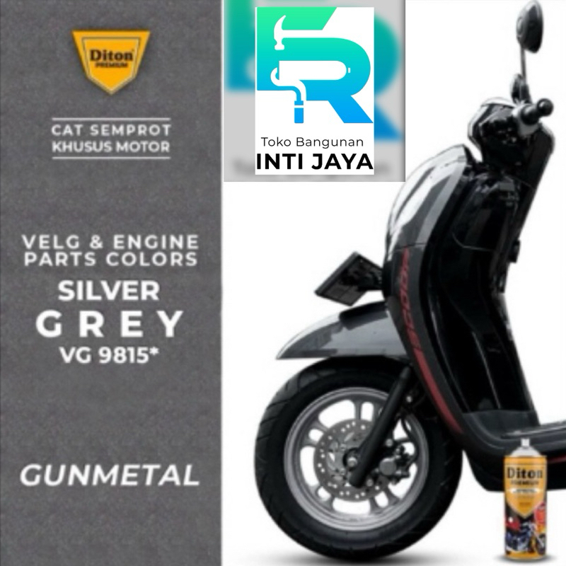 Diton Premium Cat Semprot VG 9815 Silver Grey(Gun Metal) Velg & Engine Parts Colors