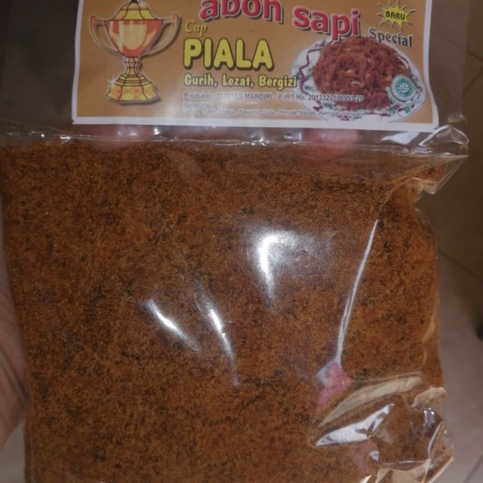 

Abon Sapi Piala Kemasan Bag 250 Gram / Abon Sapi isian pastel