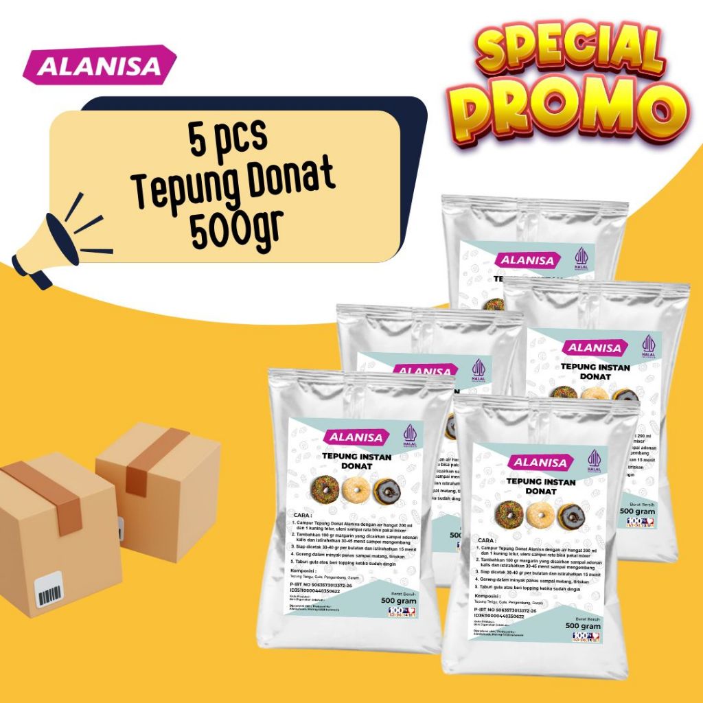 

PENAWARAN MENARIK!! TEPUNG DONAT 500GR 5PCS (ori)