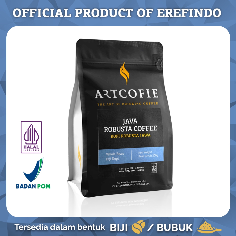 

Artcofie Kopi Java Robusta Pouch Biji / Bubuk 200gr