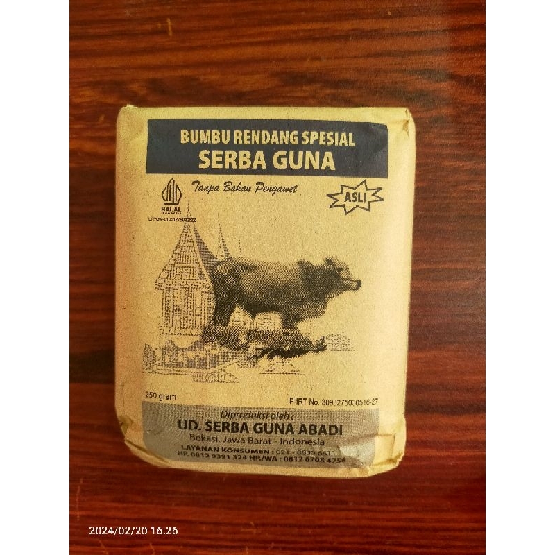 

BUMBU RENDANG SPESIAL SERBA GUNA 250 gr