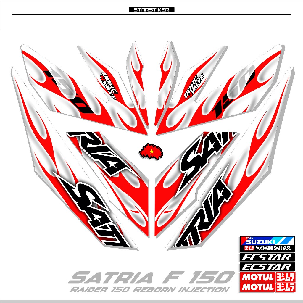 Striping Satria Injeksi 150 Motif X10/Stiker/Sticker/Variasi/2016/150 FI 2016/Limited Edition/King D