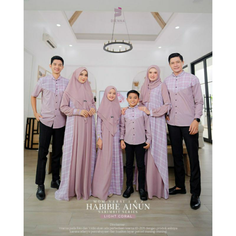 sarimbit habibie ainun dress mom versi 2 set khimar ori by dienna sarimbit family set ied series dre