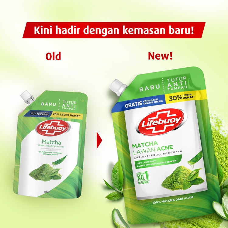 Lifebuoy Matcha Green Tea Body Wash 400ml x4