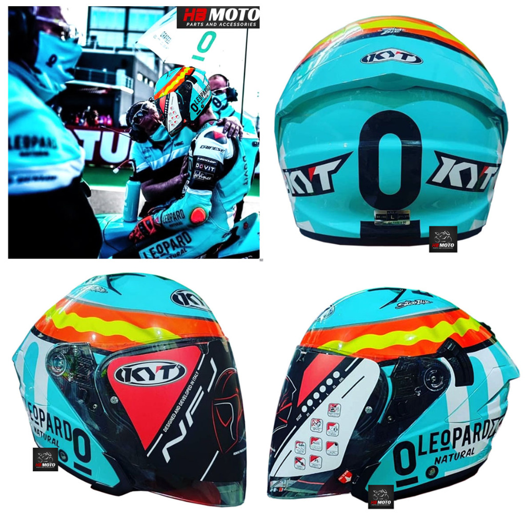 Helm KYT LEOPARD JAUME MASIA REPLICA HALF FACE/KYT NFJ DOUBLE VISOR