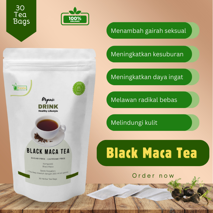 

Black Maca Tea - Teh hitam penambah vitalitas pria - Isi 10/20/30 Tea Bags