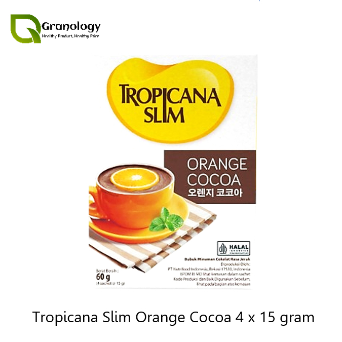 

Tropicana Slim Orange Cocoa 1 Box isi 4 Sachet