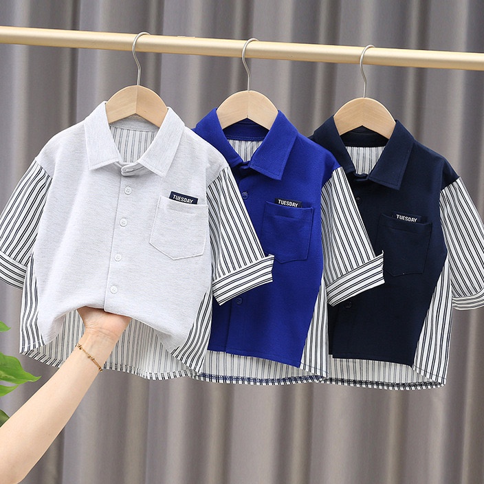 Terlaku Kemeja anak laki laki import kemeja kaos anak cowok lengan panjang anak cowok impor kombinas