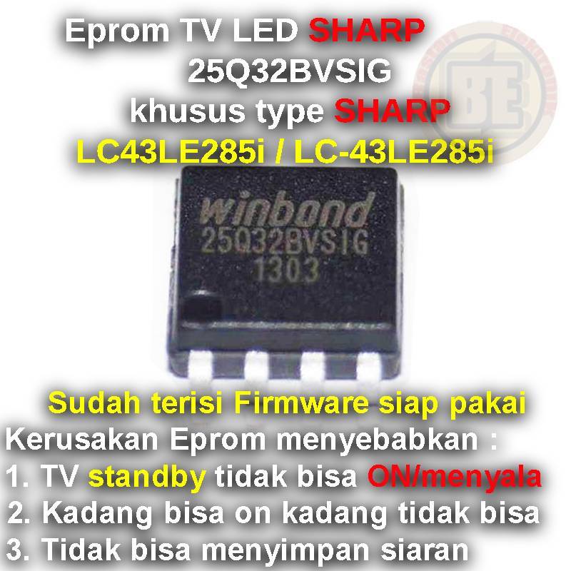 Ic Eprom Firmware TV SHARP LC43LE285i / LC-43LE285i