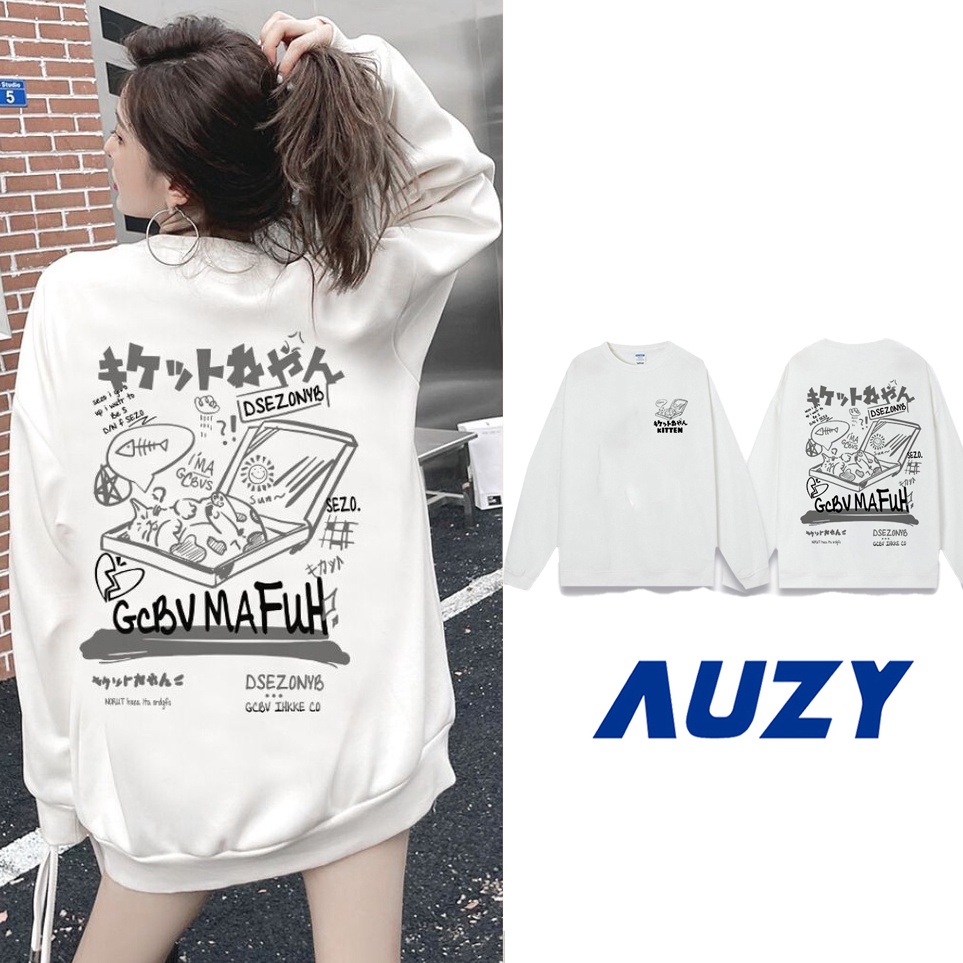 Produk Terkeren  AUZY Sweater kucing Anggora kecil Lengan Panjang Korean StyleBaju WanitaSwiter WanitaMXXL