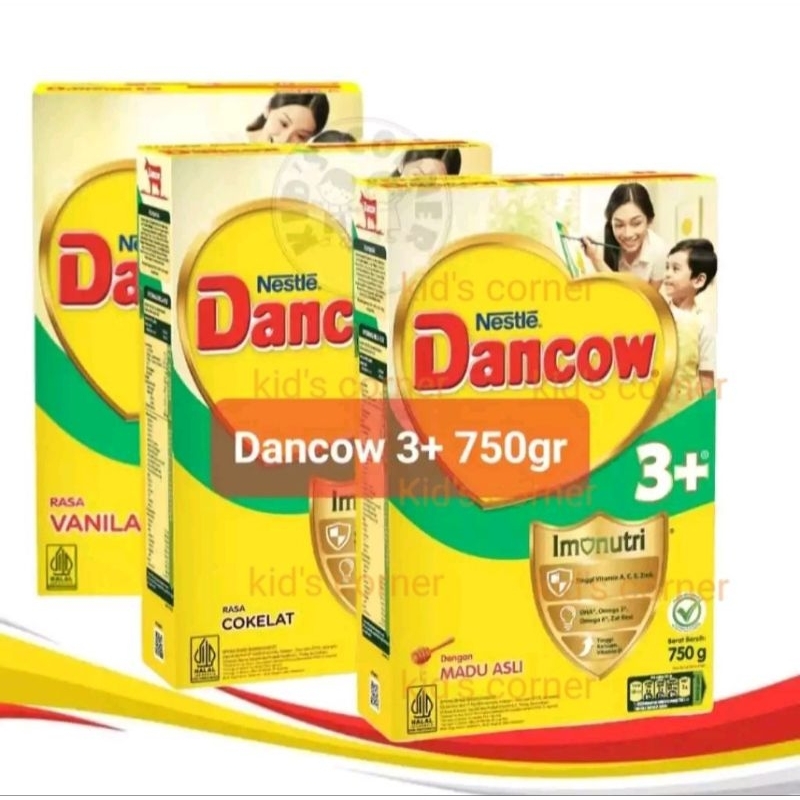Dancow 3+ vanila / madu/ coklat  750gr Nutritods Imunutri Nestle 3-5 tahun Susu Pertumbuhan