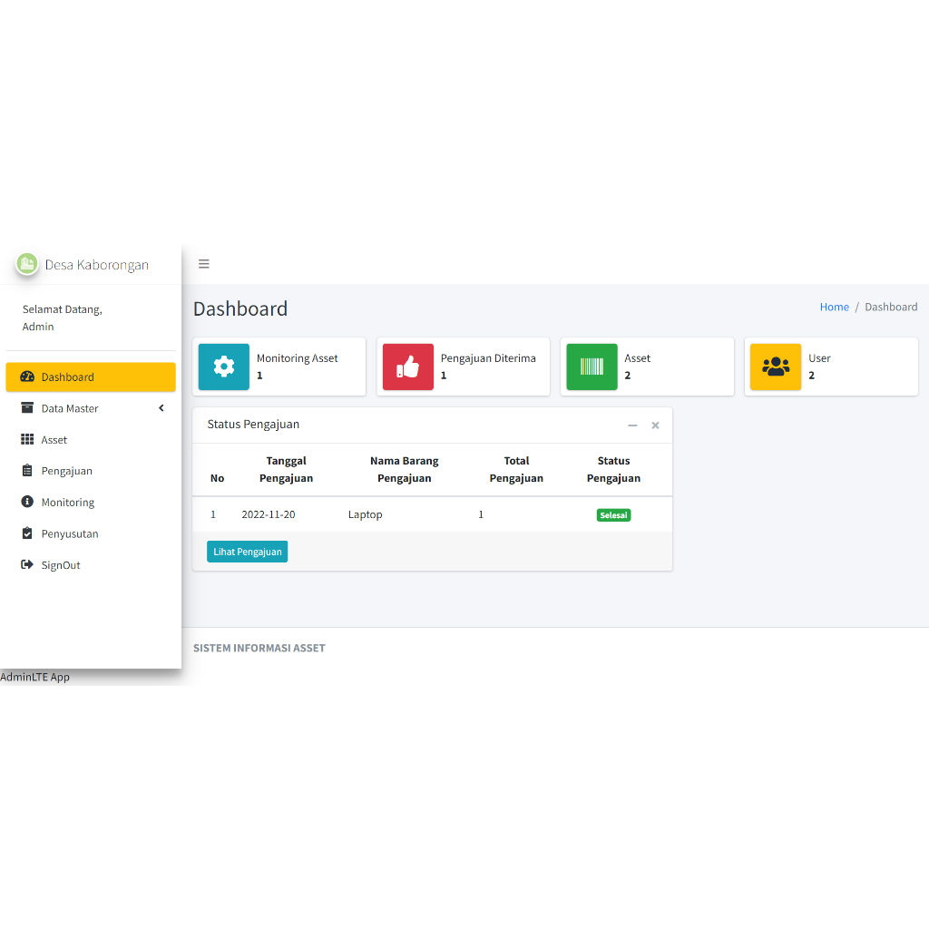 Aplikasi Manajemen Aset Desa Berbasis Web (Codeigniter)