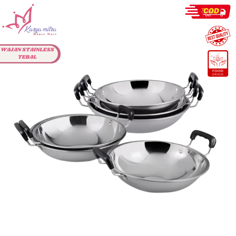 Wajan Stainless Tebal/Wajan Penggorengan Stainless
