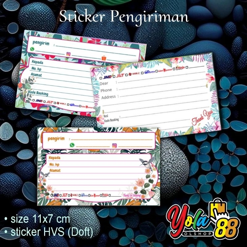 

(50 Pcs)STIKER PENGIRIMAN OLSHOP/STIKER LABEL PENGIRIMAN OLSHOP - Bunga