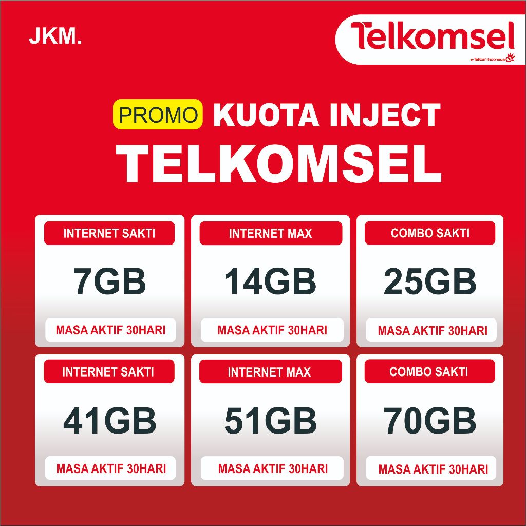 Isi Ulang Inject Paket Data Telkomsel Flash Terlengkap Full 24 Jam (Chat dahulu untuk cek promo sesu