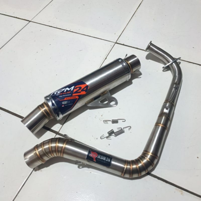 kenalpot original RDM 24 Exhaust inlet 38,45,50 stainless NMAX AEROX PCX VARIO 160/150/125 BEAT