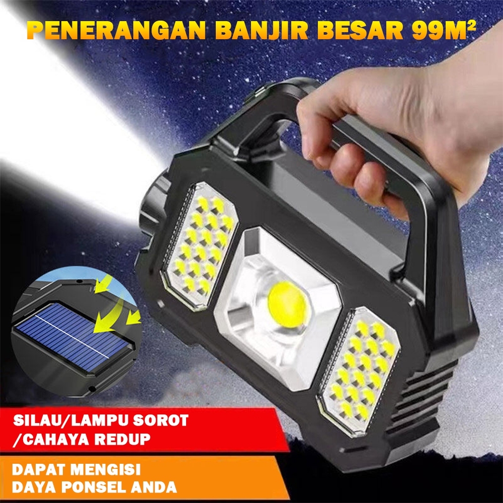 SENTER BESAR SUPER TERANG | SENTER POWERBANK | SENTER LED GAGANG MULTIFUNGSI LAMPU PORTABLE SUPER TE