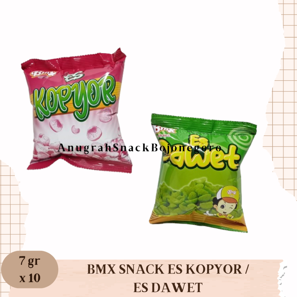 

BMX Snack Makanan Ringan Ekstrudat Renceng 7gr x 10 (Rasa Es Kopyor / Es Dawet)