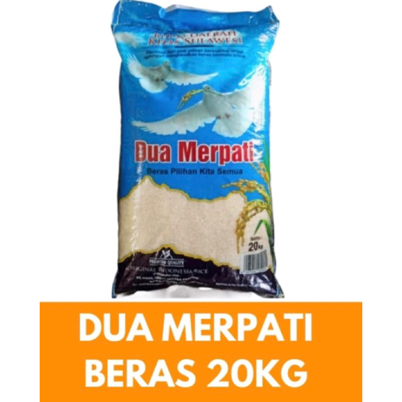 

Beras 1 zak beras Dua Merpati 20kg + (free) 2 sct kopi caffino