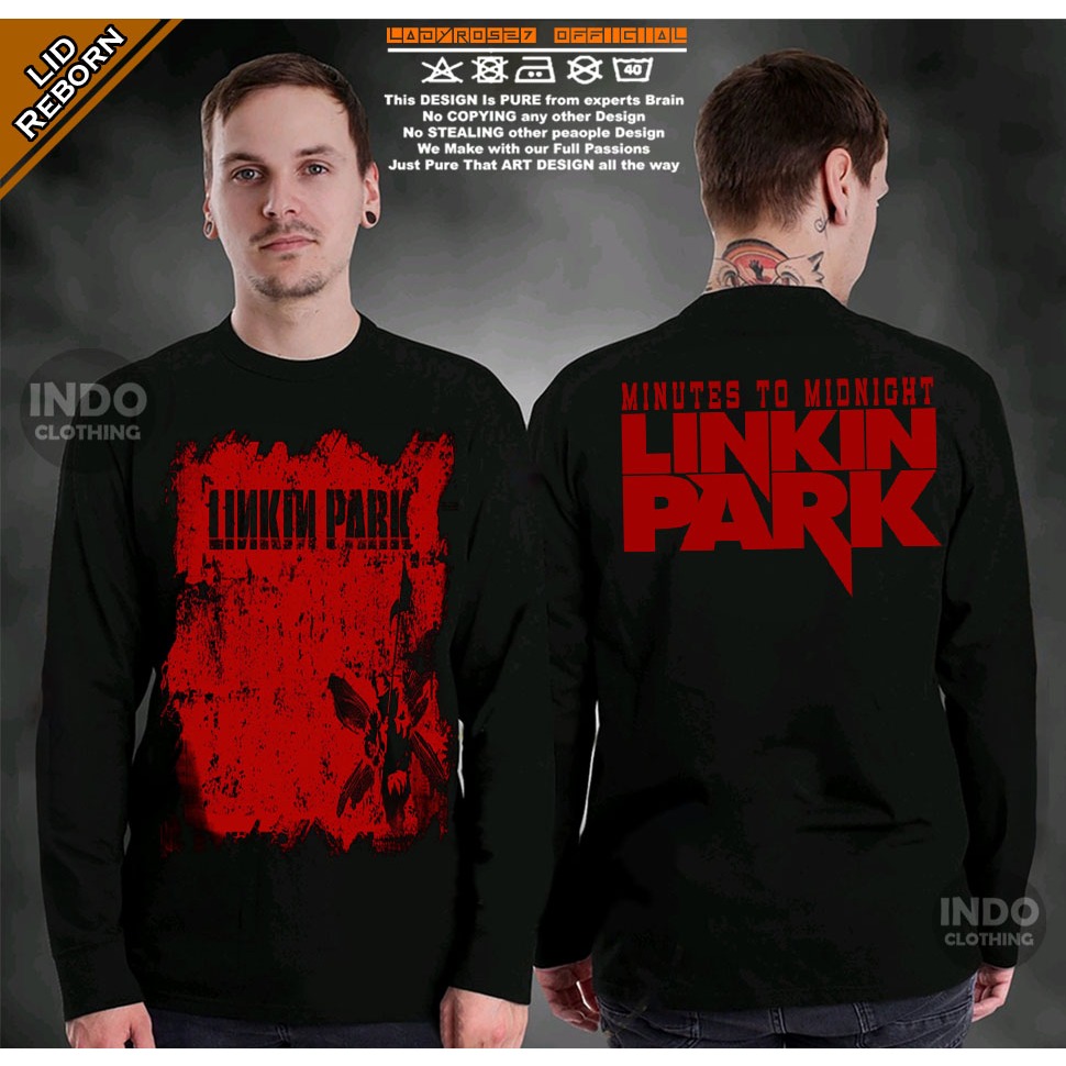 KAOS LINKIN PARK BAND MUSIK LENGAN PANJANG WARNA HITAM