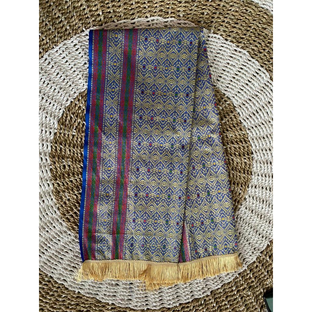Selendang Songket Palembang Panjang 180 cm Lebar 50 cm Pilihan Rumbai Biasa atau Ronce