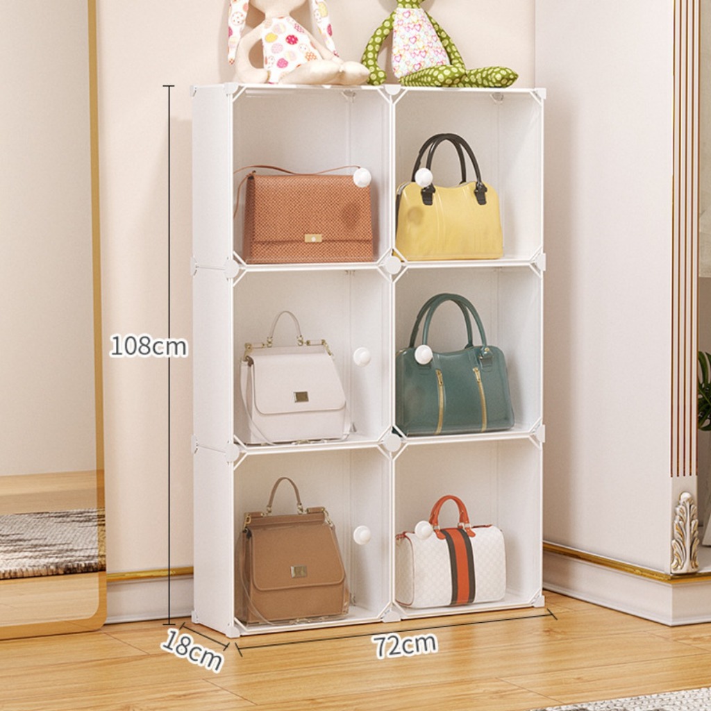 Murah  Sierrahome, Lemari Plastik Dipasang : 53X37X142Cm Gisel Transparan Lemari Tas Buku Dan