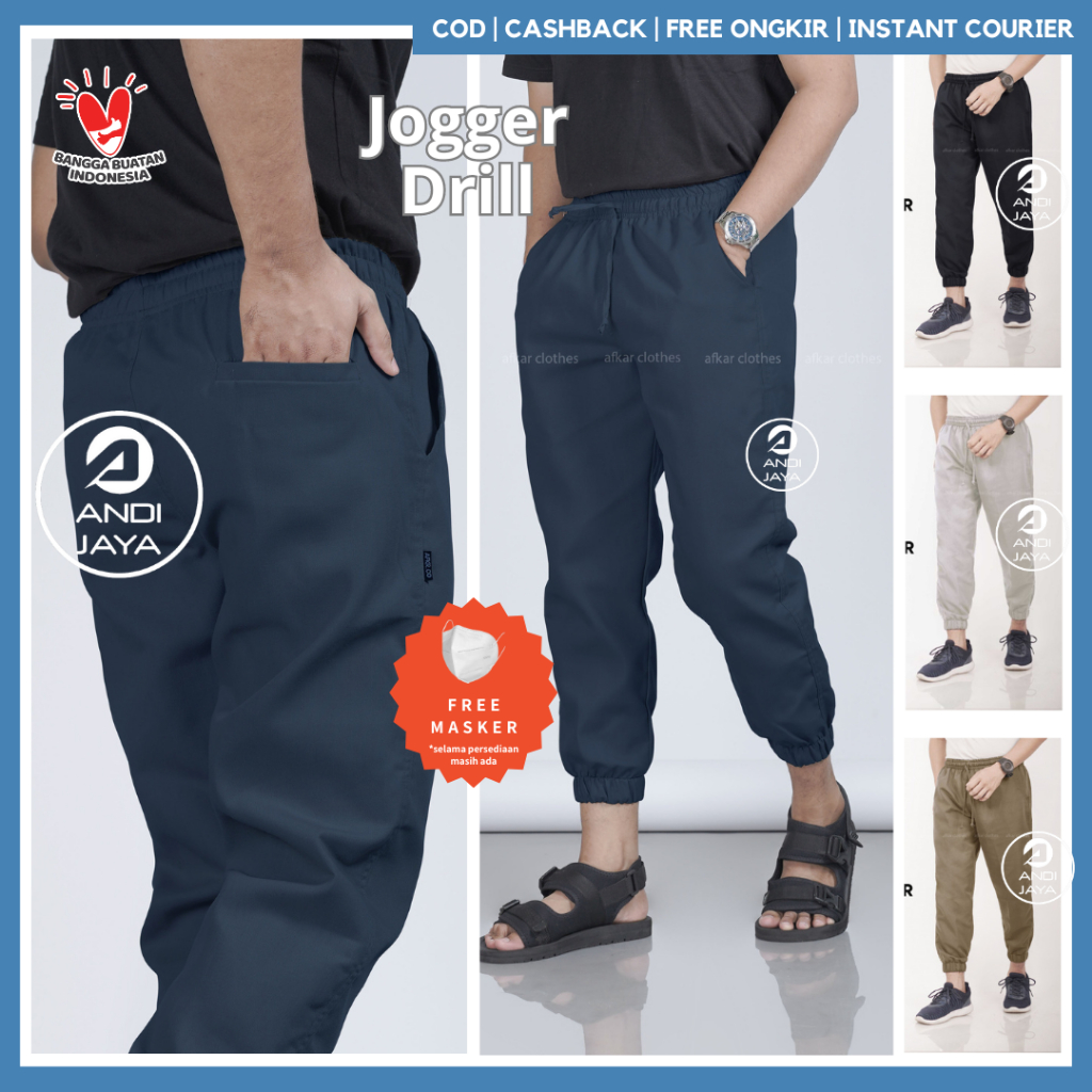 Celana Joger Jogger Pants Sirwal Pria Panjang Murah Tebal JOGGER DRILL