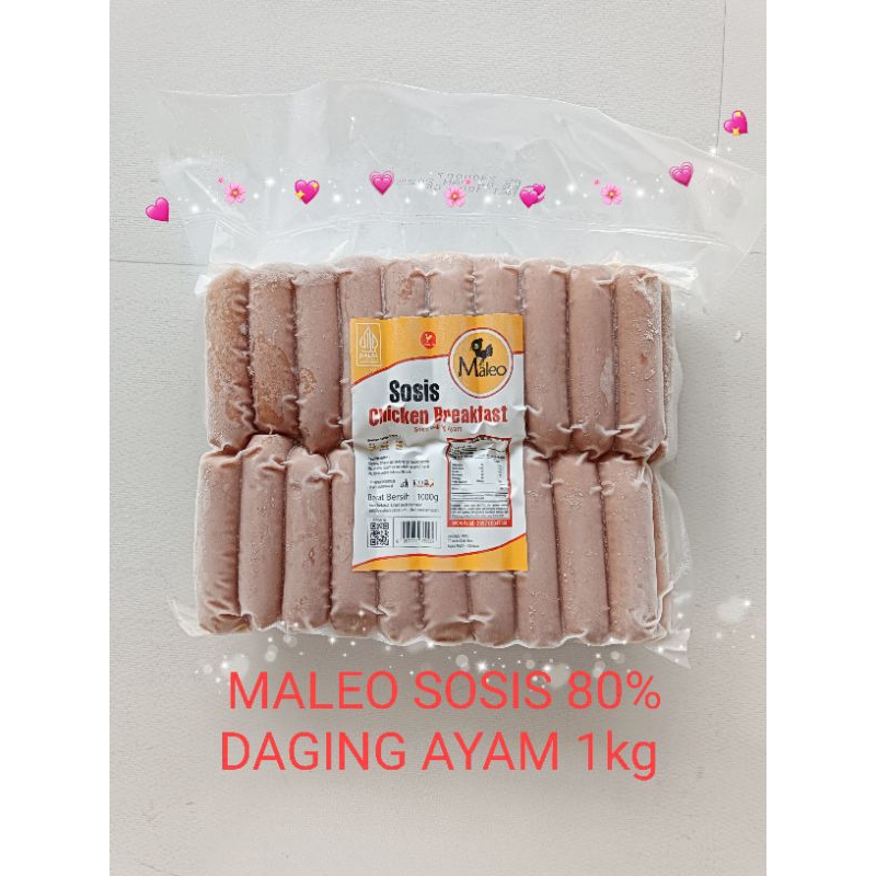 

SOSIS AYAM MALEO 1KG DENGAN 80%DAGING AYAM ISI40PC FROZEN FOOD